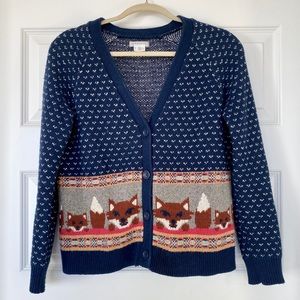 Urban Outfitters Fox Christmas Cardigan